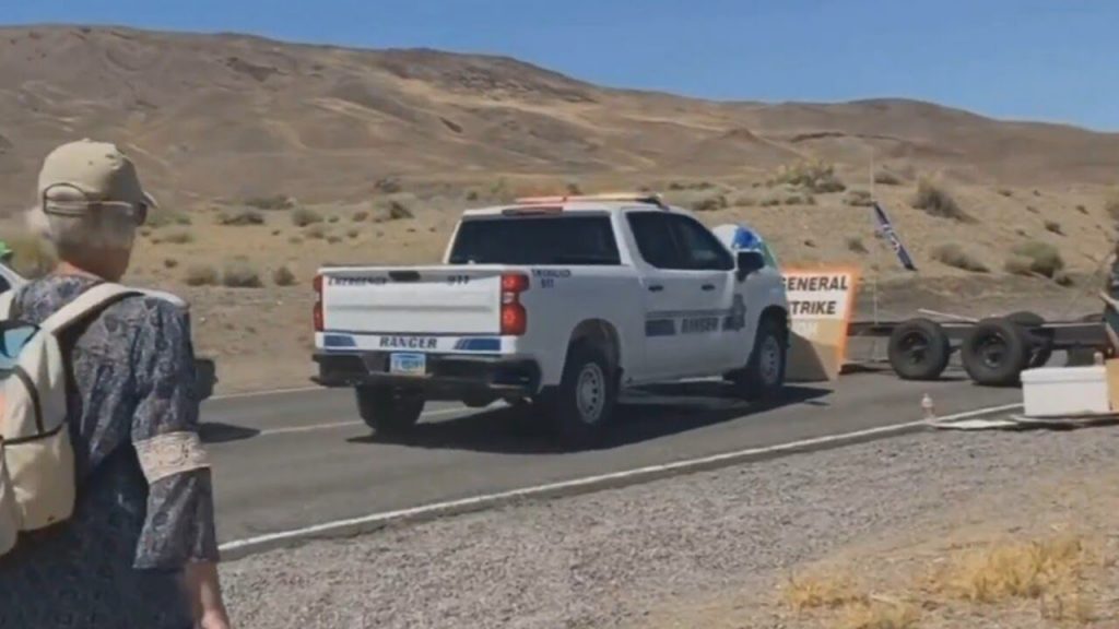 How Nevada Police ‘dealt with’ climate protesters blocking road to Burning Man Festival