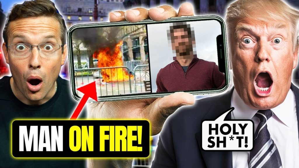 ðŸš¨ YIKES! Lib Lights Himself ON FIRE Outside Trump Trial LIVE On CNN & Fox News Broadcasts | PANIC!