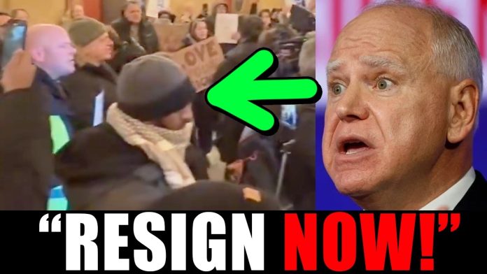 Tim Walz's office just got STORMED by leftwing rioters!!!