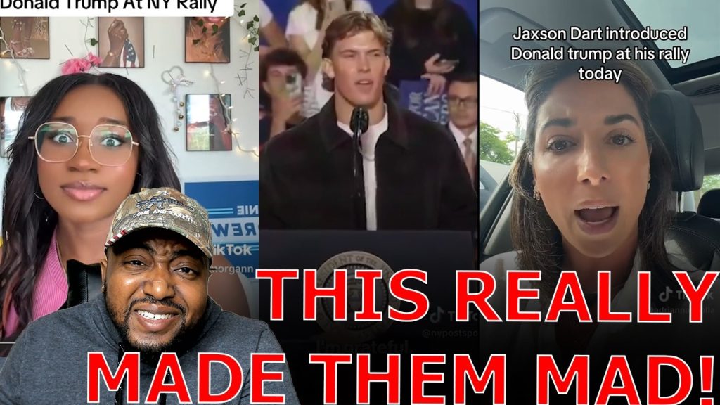 Liberals LOSE THEIR MINDS Over NY Giants QB Jaxson Dart Introducing TRUMP At NYC Republican Rally!