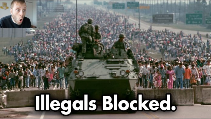 “INVASION” Convoy FLOODS Texas Highway… Marines BLOCKS Exits, DEPORT THEM ALL